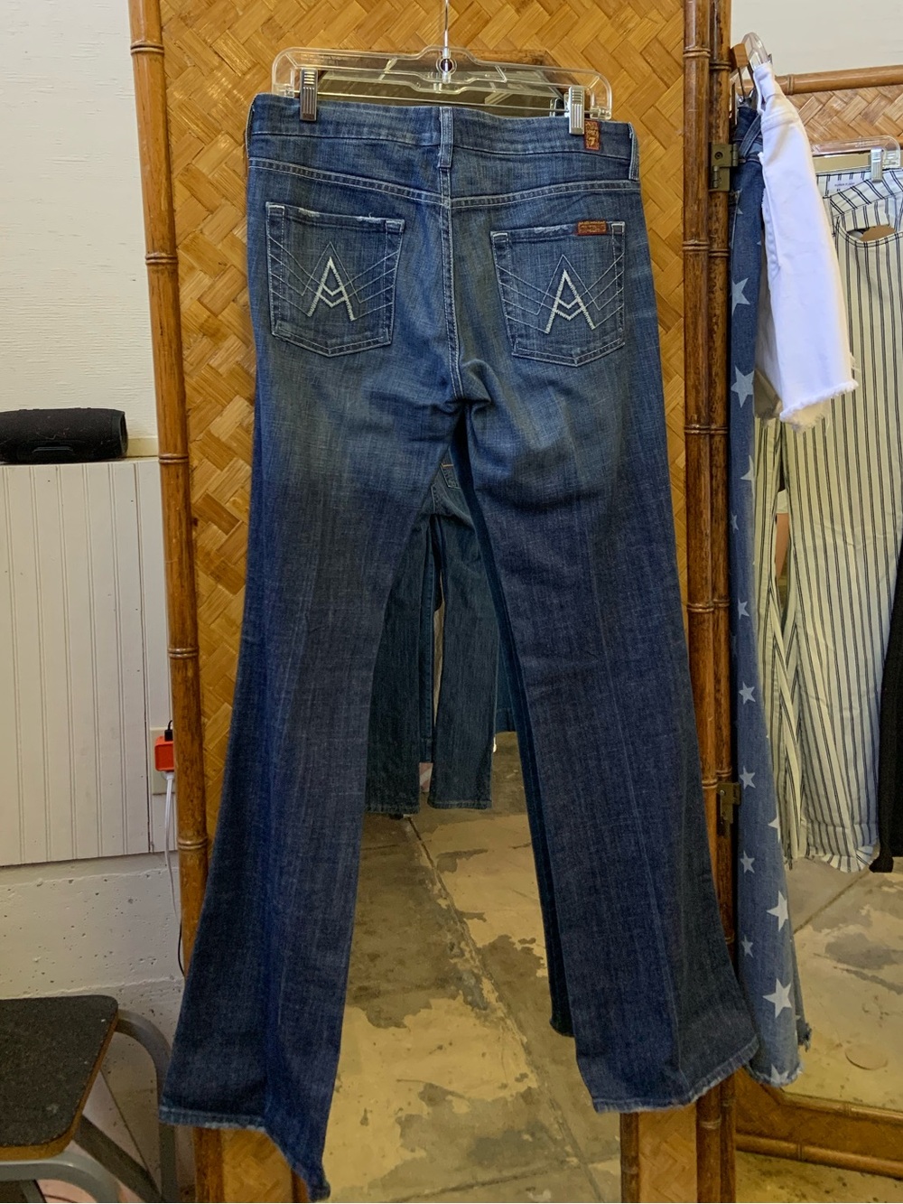 7 For All Mankind Dark Blue Flare Jeans